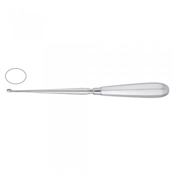 Simon Uterine Curette Sharp - Rigid Stainless Steel, 24.5 cm - 9 3/4" Cup Size 9.8 x 6.8 mm